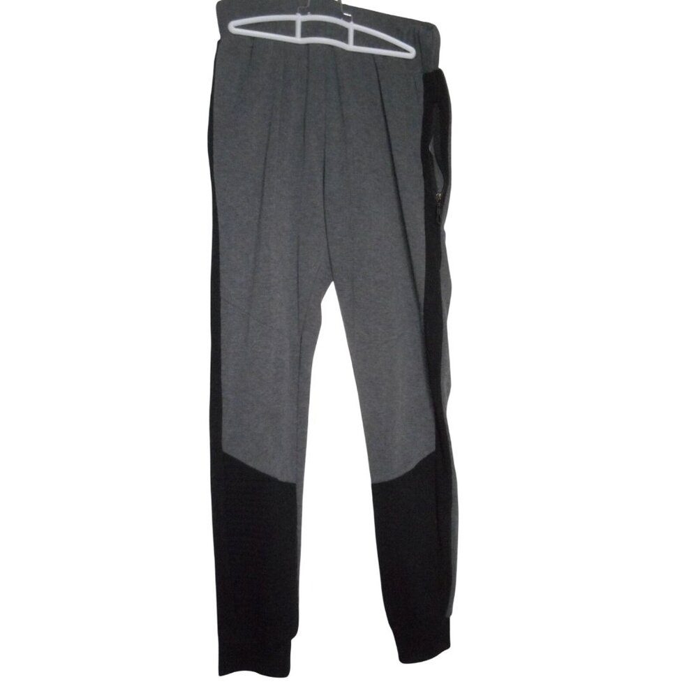 Grey Black Sweat Pants by Athletex Size L zip pockets